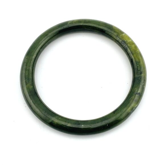 Vintage Nephrite Jade Bangle Bracelet - Picture 2 of 5